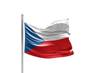 National Flag of Czech Republic. Flag isolated on white background with clipping path.