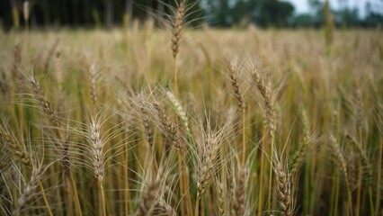 A flourishing wheat field in this captivating agricultural video showcasing the growth and cultivation of this essential grain crop