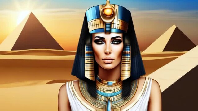 Cleopatra, portrait of queen of Egypt, Egyptian woman, Generative AI,