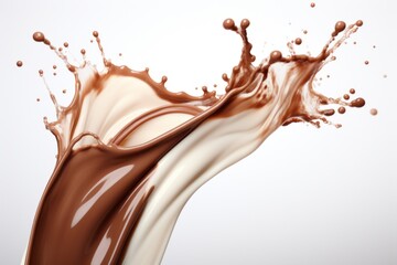 Chocolate Splash in the Air. Generative AI
