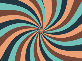 Swirl radial pattern retro background.