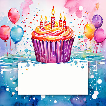 birthday card with birthday cake