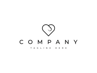 creative love or heart logo design