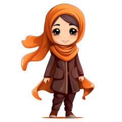 Cute little Muslim girl in Hijab