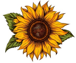 Beautiful sunflower Isolated on White Background.