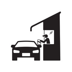 Drive thru icon. Drive through isolated on background 