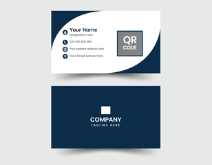Double-sided creative Modern blue white and  Clean professional  business card template. Business card for business and personal use. Vector illustration design.
