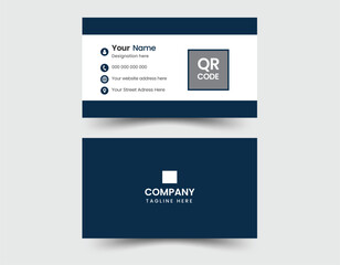 Double-sided creative Modern blue white and  Clean professional  business card template. Business card for business and personal use. Vector illustration design.
