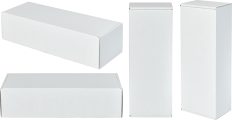 merchandise white cardboard box set isolated template