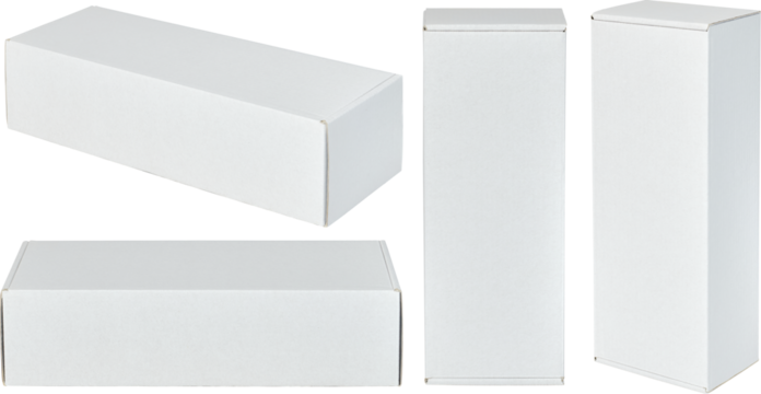 merchandise white cardboard box set isolated template