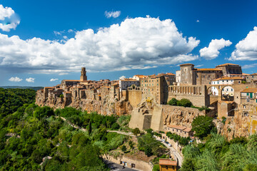 Fototapeta na wymiar Medieval town of Pitigliano in the Tuscany in Italy during the sunny day in early autumn