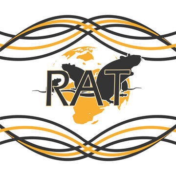 World Rat Day event banner. Bold text with rat and wavy lines on white background to celebrate on April 4th