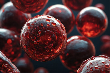 illustration of a large number of red blood cells. White blood cells. Generative AI