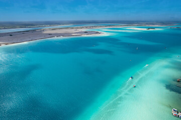 Bacalar seven colors lagoon in Quintana Roo