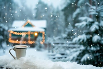 Embrace the cozy comforts of winter with crackling fires, steaming mugs of cocoa, and the magical sparkle of freshly fallen snow, Generative AI
