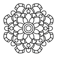 easy mandala design for coloring book, henna design