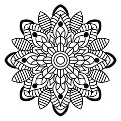 simple and easy mandala design for coloring book