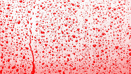Abstract red blood drops on surface background.