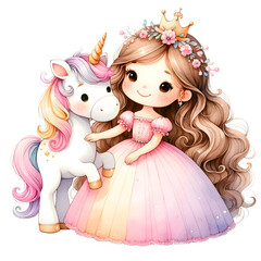 little princess with a unicorn