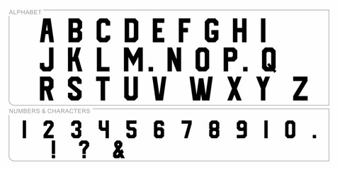 alphabet letters font set. typography font with trendy letters thin, bold, uppercase, lowercase and numbers. vector illustration.