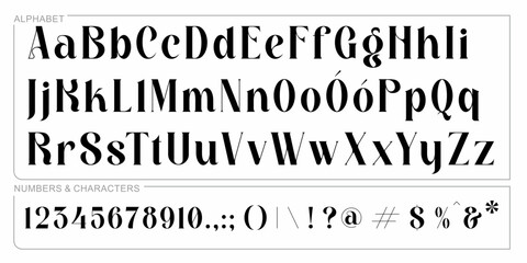 alphabet letters font set. typography font with trendy letters thin, bold, uppercase, lowercase and numbers. vector illustration. © photoidea