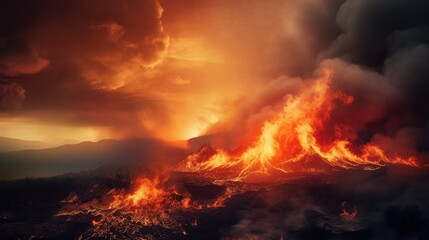 Fototapeta na wymiar Natural disaster, fire burning.