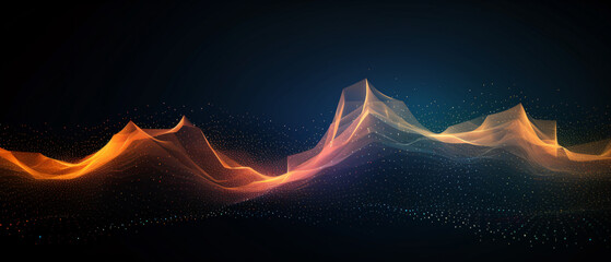 Wave of particles. Abstract background with a dynamic