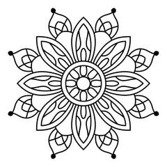 simple and attractive mandala design for coloring book, artistic mandala art