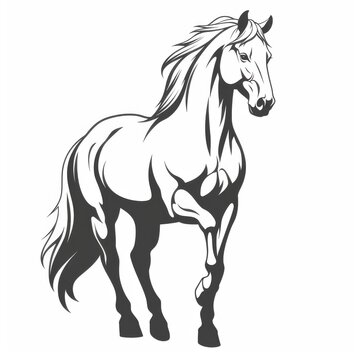 Elegant Full Body Horse Illustration