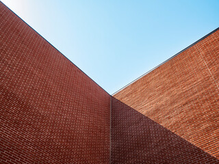 Brick wall panel Architecture details Exterior shade shadow lighting - 761184943