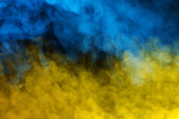 Abstract Blue and Yellow Smoke Texture Background