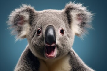 Fototapeta premium Happy surprised koala with open mouth.