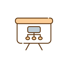 Vector Icon of Chart on Presentation Stand