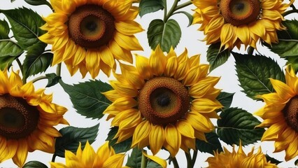 beautiful close up sunflower in the rain, in the forest