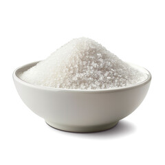 sugar in a white bowl isolated on a transparent background 