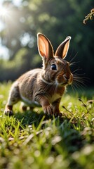 Fototapeta premium A cute rabbit in the grass