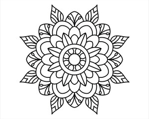 creative mandala design for coloring book, henna and wall art
