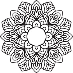 creative mandala design for coloring book, henna and wall art