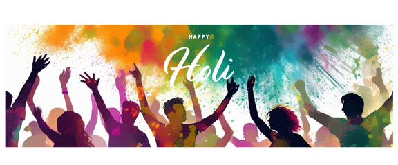 Colorful background for festival of colors - Happy Holi.  Suitable for greeting card, banners, sale promotion.