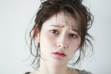 生理痛やストレスで体調が悪い日本人女性（うつ病・食欲不振・パワハラ）