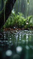 water drops on a leaf