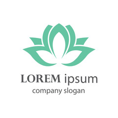 Elegant and beautiful blooming flower logo illustration