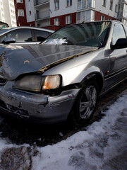 car has dented damaged - 761188927