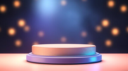 Simple and elegant empty round cylinder podium