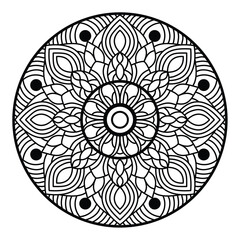 beautiful mandala design for coloring book, ethnic mandala design for henna and tattoo design