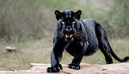 A Panther With Its Claws Extended Ready To Defend