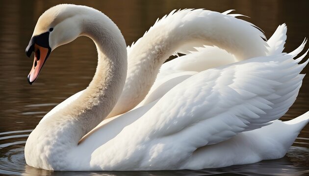 A Swan With Its Neck Gracefully Curved A Picture