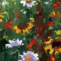 Oil paintings and various flowers, chrysanthemums, roses, peonies, lotus leaves, lotus flowers, insects
