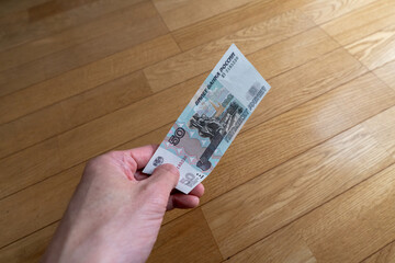 foreign currency Russian ruble on business trip and travel