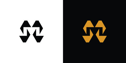 Unique and modern M logo design - obrazy, fototapety, plakaty